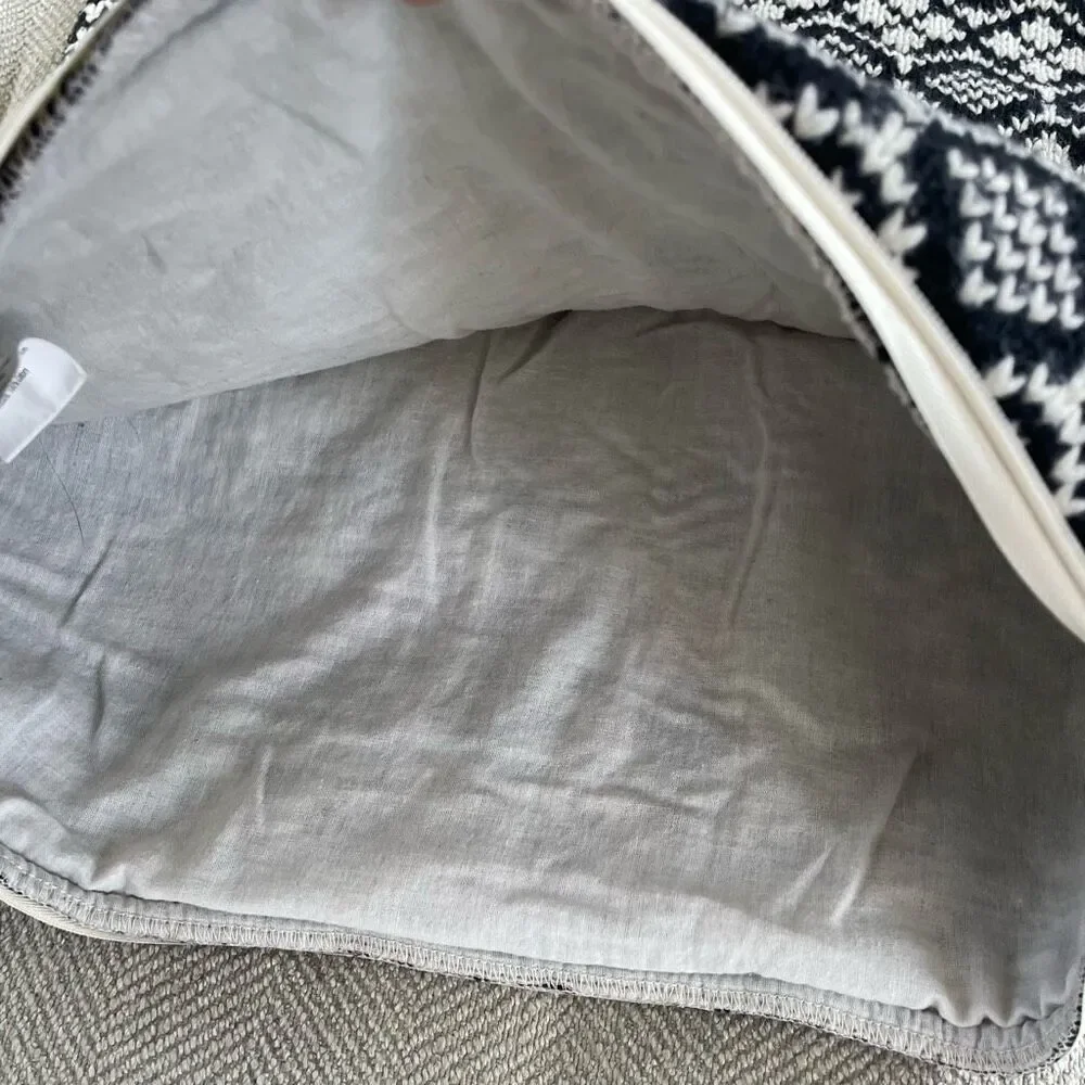Pottery Barn Lexington Fair Isle Sweater Knit Square Pillow Cover Black Red